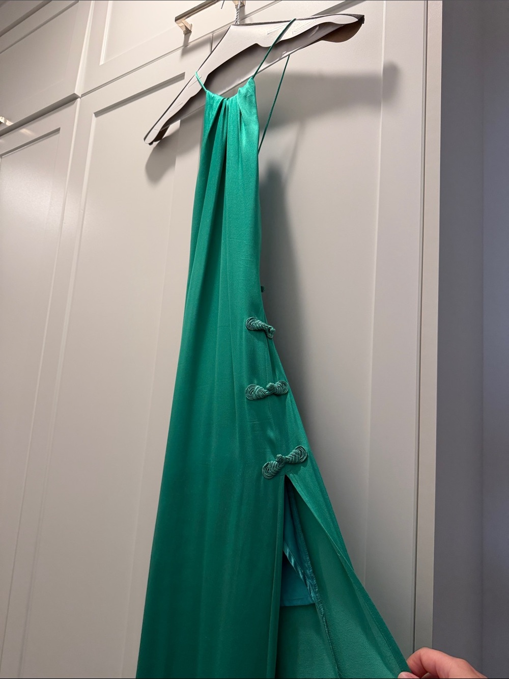 Backless Halter Maxi Dress in Emerald Green